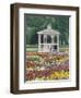 Patchwork of Pansies and Gazebo, Columbus, Ohio, USA-Adam Jones-Framed Photographic Print