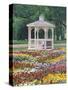 Patchwork of Pansies and Gazebo, Columbus, Ohio, USA-Adam Jones-Stretched Canvas