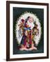 Patchwork Santa-Barbara Mock-Framed Giclee Print