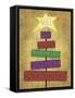 Patchwork Xmas Tree-Margaret Wilson-Framed Stretched Canvas