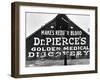 Patent Medicine Sign on A Barn-Dorothea Lange-Framed Photographic Print