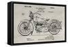 Patent--Motorcycle-Alicia Ludwig-Framed Stretched Canvas