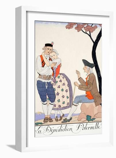 Paternal Blessing-Georges Barbier-Framed Giclee Print