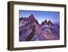 Paternkofel and Tre Cime Di Lavaredo Mountains at Dawn, Sexten Dolomites, South Tyrol, Italy-Frank Krahmer-Framed Photographic Print