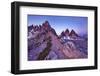 Paternkofel and Tre Cime Di Lavaredo Mountains at Dawn, Sexten Dolomites, South Tyrol, Italy-Frank Krahmer-Framed Photographic Print