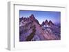 Paternkofel and Tre Cime Di Lavaredo Mountains at Dawn, Sexten Dolomites, South Tyrol, Italy-Frank Krahmer-Framed Photographic Print