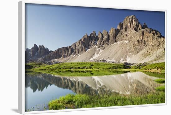 Paternkofel, Bšdensee Lakes, South Tyrol, the Dolomites Mountains, Italy-Rainer Mirau-Framed Photographic Print