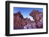 Paternkofel (Left) and Tre Cime Di Lavaredo Mountains at Dawn Seen Behind Rocks, South Tyrol, Italy-Frank Krahmer-Framed Photographic Print