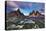 Paternkofel (Left) and Tre Cime Di Lavaredo Mountains at Sunset, Sexten Dolomites, Tyrol, Italy-Frank Krahmer-Stretched Canvas