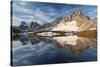 Paterno Mount and Crode of Piani Reflected in the Piani Lake, Dolomites, Veneto-ClickAlps-Stretched Canvas