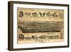 Paterson, New Jersey - Panoramic Map-Lantern Press-Framed Premium Giclee Print