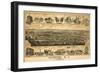 Paterson, New Jersey - Panoramic Map-Lantern Press-Framed Premium Giclee Print