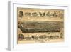 Paterson, New Jersey - Panoramic Map-Lantern Press-Framed Premium Giclee Print