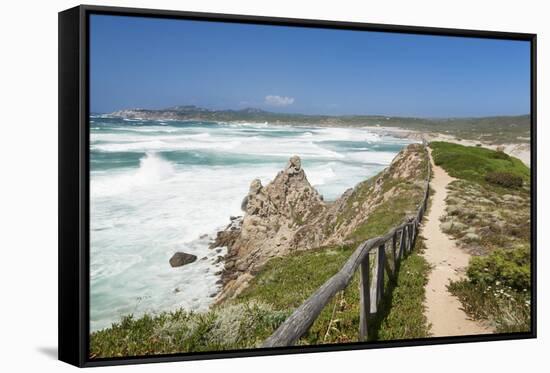 Path Along the West Coast at the Beach of Rena Maiore, Sardinia, Italy, Mediterranean, Europe-Markus Lange-Framed Stretched Canvas