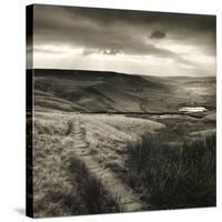 Path and Reservoir Above Lumbutts in Yorkshire. Photographed For 'Remains Of Elmet' by Ted Hughes-Fay Godwin-Stretched Canvas