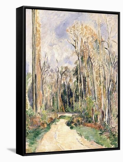 Path at the entrance of the forest (Chemin a l'entree de la foret). Ca. 1879-Paul Cézanne-Framed Stretched Canvas