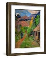 Path in Papeete, called rue du Tahiti. Oil on canvas (1891) 115.5 x 88.5 cm Cat. W 441.-Paul Gauguin-Framed Giclee Print