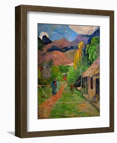 Path in Papeete, called rue du Tahiti. Oil on canvas (1891) 115.5 x 88.5 cm Cat. W 441.-Paul Gauguin-Framed Giclee Print