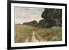Path in Poppy Field-null-Framed Premium Giclee Print