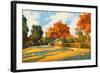 Path in the Autumn Park,Landscape Painting,Illustration-Tithi Luadthong-Framed Art Print