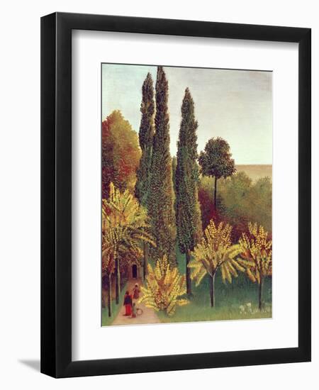 Path in the Buttes Chaumont Park, Paris, 1908-Henri Rousseau-Framed Giclee Print