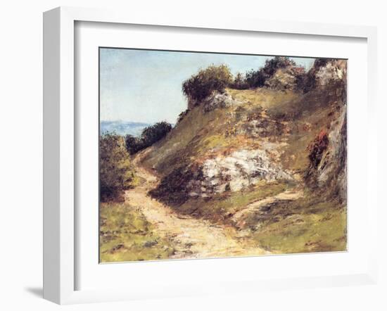 Path in the Rocks, 1876-Gustave Courbet-Framed Giclee Print