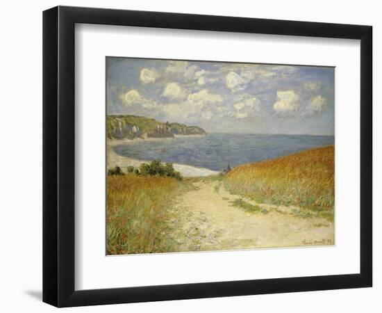 Path in the Wheat at Pourville, 1882-Claude Monet-Framed Premium Giclee Print