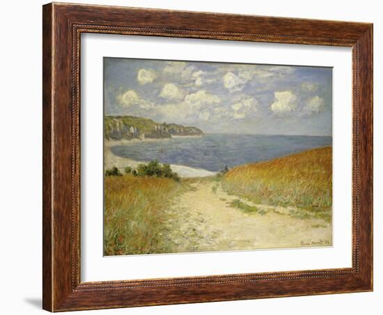 Path in the Wheat at Pourville, 1882-Claude Monet-Framed Giclee Print