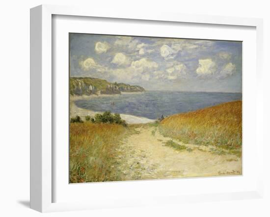 Path in the Wheat at Pourville, 1882-Claude Monet-Framed Giclee Print