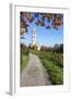 Path Leading Through Vineyards to a Church-Markus Lange-Framed Photographic Print