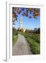 Path Leading Through Vineyards to a Church-Markus Lange-Framed Photographic Print