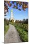 Path Leading Through Vineyards to a Church-Markus Lange-Mounted Photographic Print