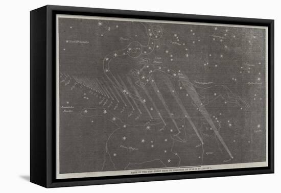 Path of the New Comet from its Discovery on 30 June to 9 August-null-Framed Stretched Canvas