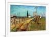 Path Through a Field with Willows-Vincent van Gogh-Framed Art Print