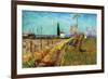 Path Through a Field with Willows-Vincent van Gogh-Framed Art Print