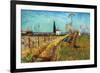 Path Through a Field with Willows-Vincent van Gogh-Framed Art Print