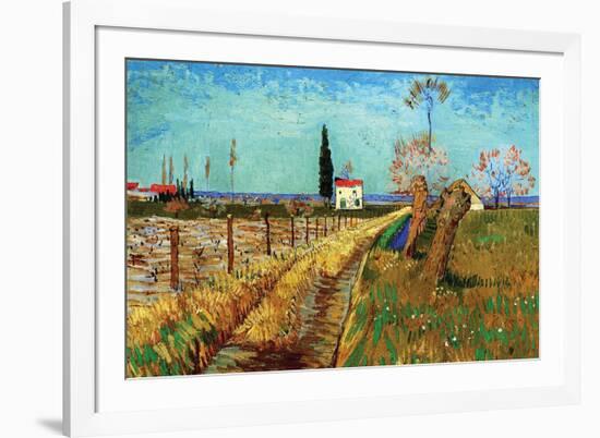 Path Through a Field with Willows-Vincent van Gogh-Framed Premium Giclee Print