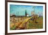 Path Through a Field with Willows-Vincent van Gogh-Framed Premium Giclee Print