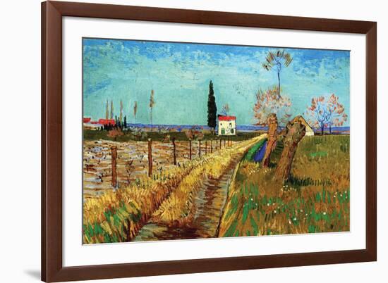 Path Through a Field with Willows-Vincent van Gogh-Framed Premium Giclee Print