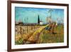 Path Through a Field with Willows-Vincent van Gogh-Framed Premium Giclee Print