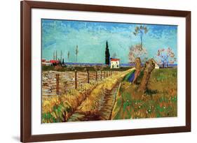 Path Through a Field with Willows-Vincent van Gogh-Framed Premium Giclee Print