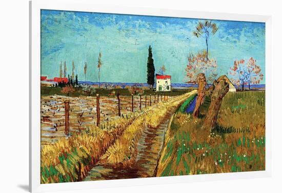 Path Through a Field with Willows-Vincent van Gogh-Framed Art Print