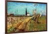 Path Through a Field with Willows-Vincent van Gogh-Framed Art Print