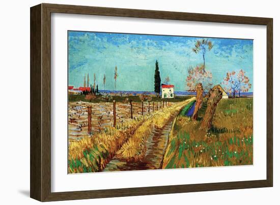 Path Through a Field with Willows-Vincent van Gogh-Framed Art Print