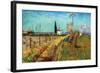 Path Through a Field with Willows-Vincent van Gogh-Framed Art Print