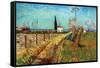 Path Through a Field with Willows-Vincent van Gogh-Framed Stretched Canvas