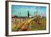 Path Through a Field with Willows-Vincent van Gogh-Framed Art Print