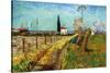 Path Through a Field with Willows-Vincent van Gogh-Stretched Canvas