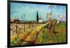 Path Through a Field with Willows-Vincent van Gogh-Framed Art Print