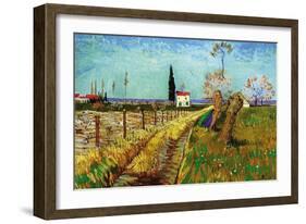 Path Through a Field with Willows-Vincent van Gogh-Framed Art Print